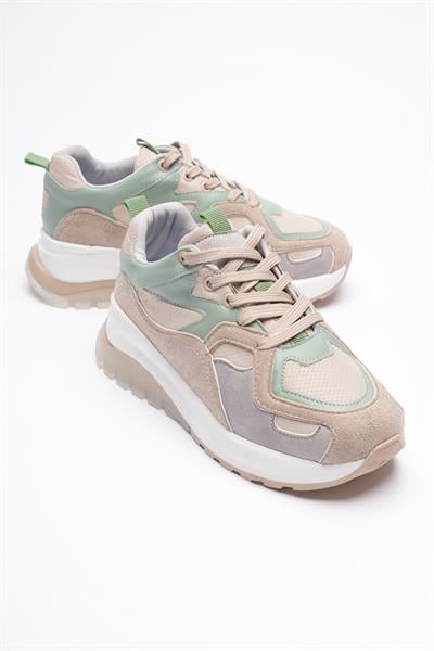 Avira Kadın Bej Vizon Kalın Tabanlı Spor Ayakkabı Sneakers