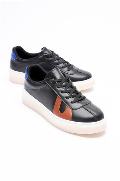Kadın Hakiki Deri Siyah Taba Mavi Spor Ayakkabı Sneakers Casper