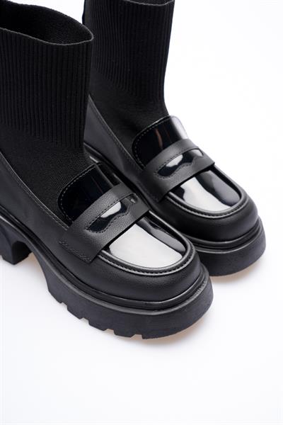 Kadın Çorap Bot Triko Siyah Boska