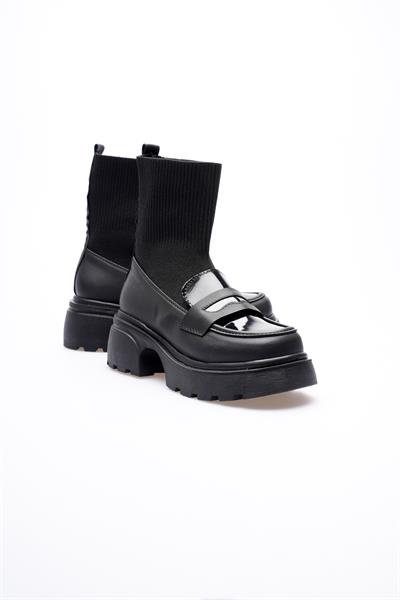 Kadın Çorap Bot Triko Siyah Boska