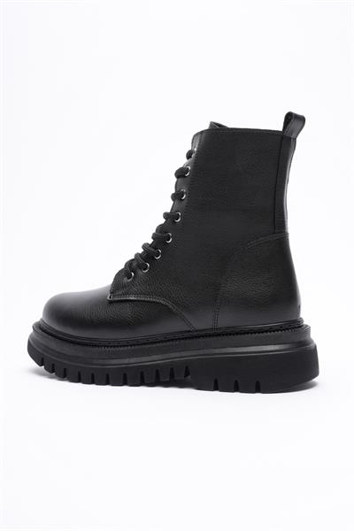 Kadın Deri Bot Fermuarlı Siyah Nexa