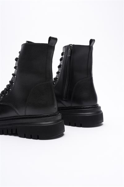 Kadın Deri Bot Fermuarlı Siyah Nexa