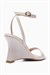 Kadın Dolgu Topuklu Bilekten Bantlı Sandalet Şık Günlük Ayakkabı Nerisa Bej