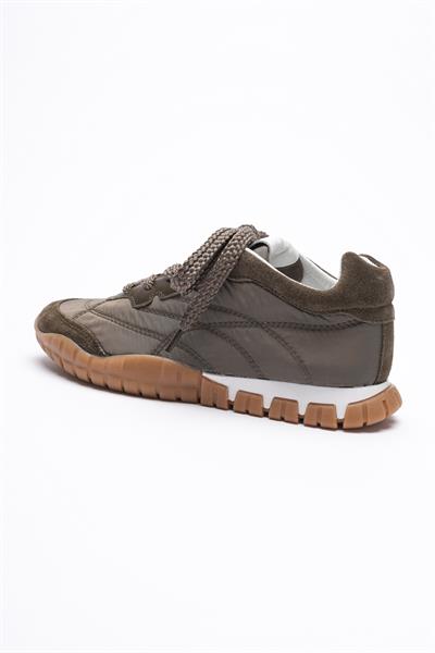 Kadın Hakiki Süet Bağcıklı Krep Tabanlı Anorak Detaylı Sneaker Yeşil Minu