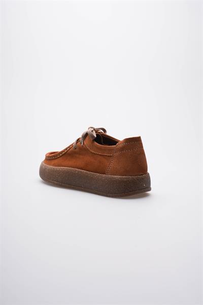 Kadın Hakiki Süet Loafer Comfort Tabanlı Günlük Ayakkabı Taba Misley