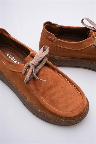 Kadın Hakiki Süet Loafer Comfort Tabanlı Günlük Ayakkabı Taba Misley