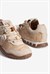 Kadın Hasır Sneaker Süet detaylı Boncuklu Calla Bej