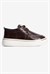 Kadın Kroko Sneaker Bağcıklı Altın Şerit Detaylı Zuri Kahverengi
