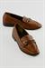 Kadın Loafer Gold Tokalı Günlük Ayakkabı Elio Taba