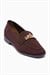Kadın Nubuk Loafer Gold Tokalı Günlük Ayakkabı Elna Kahverengi
