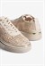 Kadın Sneaker Çiçek İşlemeli File Detaylı Nerolia Bej