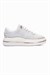 Kadın Sneaker Kadife Desenli Gold Detaylı Kalın Tabanlı Spor Ayakkabı Lilium Gri