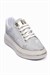 Kadın Sneaker Kadife Desenli Gold Detaylı Kalın Tabanlı Spor Ayakkabı Lilium Gri