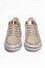 Kadın Sneaker Kadife Desenli Gold Detaylı Kalın Tabanlı Spor Ayakkabı Lilium Bej