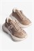 Kadın Sneaker Kalın Tabanlı Bağcıklı Spor Ayakkabı Kairo Vizon