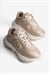 Kadın Sneaker Kalın Tabanlı Bağcıklı Spor Ayakkabı Ravix Bej