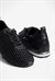 Kadın Sneaker Örgülü Gümüş Detaylı Bağcıklı Spor Ayakkabı Nessa Siyah