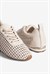 Kadın Sneaker Örgülü Gümüş Detaylı Bağcıklı Spor Ayakkabı Nessa Bej