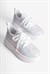 Kadın Sneaker Taş Detaylı Kalın Tabanlı Diamond Beyaz