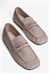 Kadın Süet Babet Kare Burun Loafer Sena Bej