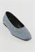 Kadın Süet Babet Kare Burun Zımba Detaylı Günlük Talia Kot Mavi