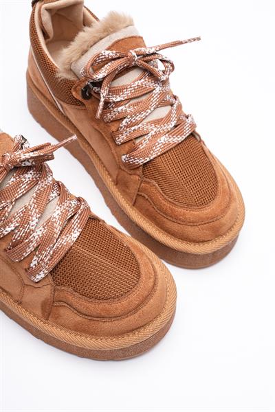 Kadın Süet Bot Bağcıklı Taba Nordra