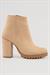 Kadın Süet Bot Kalın Topuklu Fermuarlı Mila Vizon