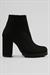Kadın Süet Bot Kalın Topuklu Fermuarlı Mila Siyah
