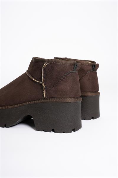 Kadın Süet Bot Kalın Topuklu Kahve Ria