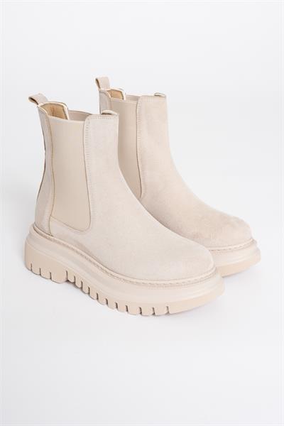 Kadın Süet Lastikli Bot Bej Nova