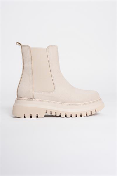 Kadın Süet Lastikli Bot Bej Nova