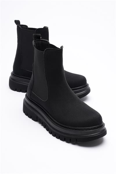 Kadın Süet Lastikli Bot Siyah Nova