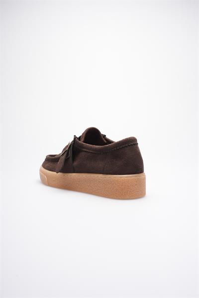 Kadın Süet Loafer Ayakkabı Tokalı Kahve Corven
