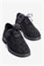 Kadın Süet Loafer Oxford Taşlı Tül Bağcıklı Pera Siyah
