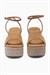 Kadın Süet Sandalet Dolgu Topuk Hasır Taban Platform Bilekten Bantlı Helora Taba