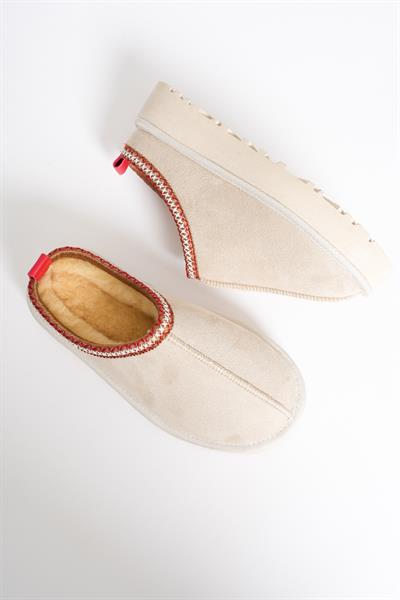 Kadın Süet Terlik Bej Pia