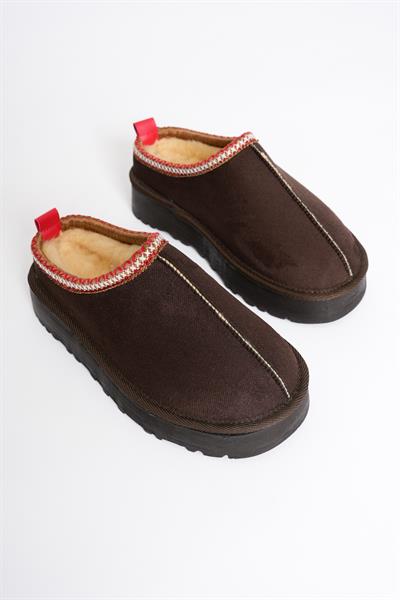 Kadın Süet Terlik Kahve Pia