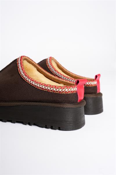 Kadın Süet Terlik Kahve Pia