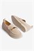Kadın Triko Loafer Babet Gold Detaylı Ares Bej
