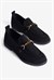Kadın Triko Loafer Babet Gold Detaylı Ares Siyah