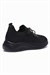 Kadın Triko Sneaker Sim Detaylı Hafif Konfor Taban Taş Bağcıklı Günlük Spor Ayakkabı Melia Siyah