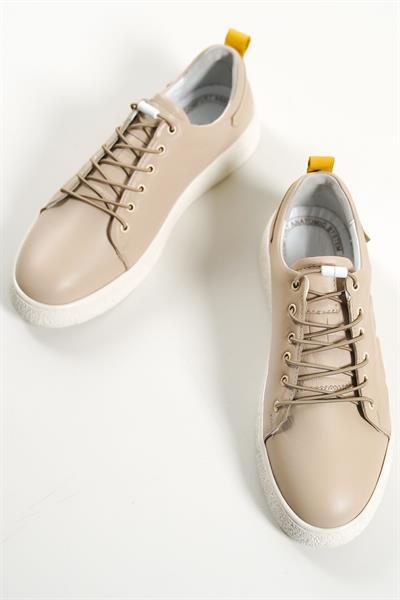 Mubiano Hakiki Deri 1326-BJ Bej Erkek Spor Ayakkabı & Sneaker