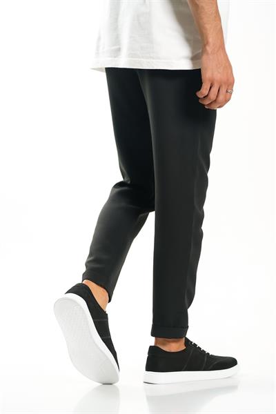 Mubiano Hakiki Deri 2001-S Süet Siyah İnce Taban Bağcıklı Erkek Loafer & Günlük Ayakkabı