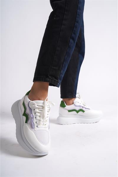 Mubiano 317-YL Yeşil/Lila Kadın Spor Ayakkabı & Sneaker