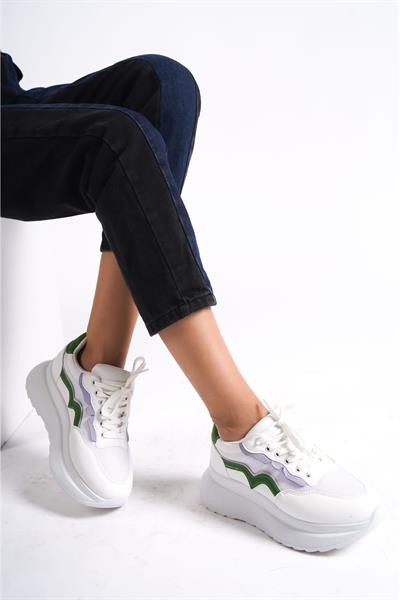 Mubiano 317-YL Yeşil/Lila Kadın Spor Ayakkabı & Sneaker