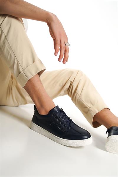 Mubiano Hakiki Deri 4500-LCV Lacivert Erkek Spor Ayakkabı & Sneaker