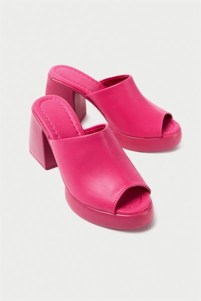Mubiano 845-PMB Kalın Taban Pembe Platform Kadın Terlik