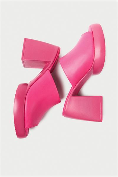 Mubiano 845-PMB Kalın Taban Pembe Platform Kadın Terlik