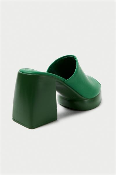 Mubiano 845-Y Kalın Taban Yeşil Platform Kadın Terlik