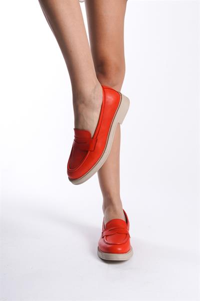 Mubiano Hakiki Deri Collection Kadın Babet Kırmızı -MCSDD024-KR